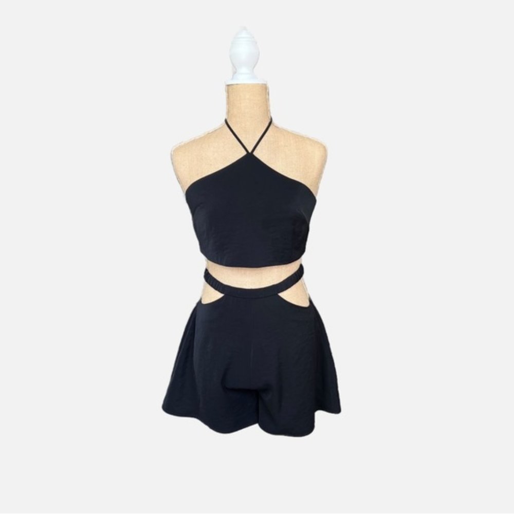 Super Cute Black Two Piece Set Size S